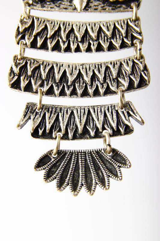 Vintage Rustic Owl Pendant Necklace – Articulated Silver-Tone Statement Jewelry