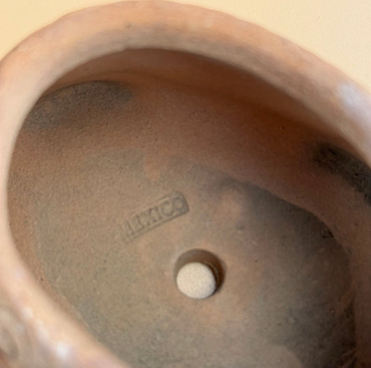 Vintage Mexican Clay Turtle Planter – Handcrafted Rustic Pottery