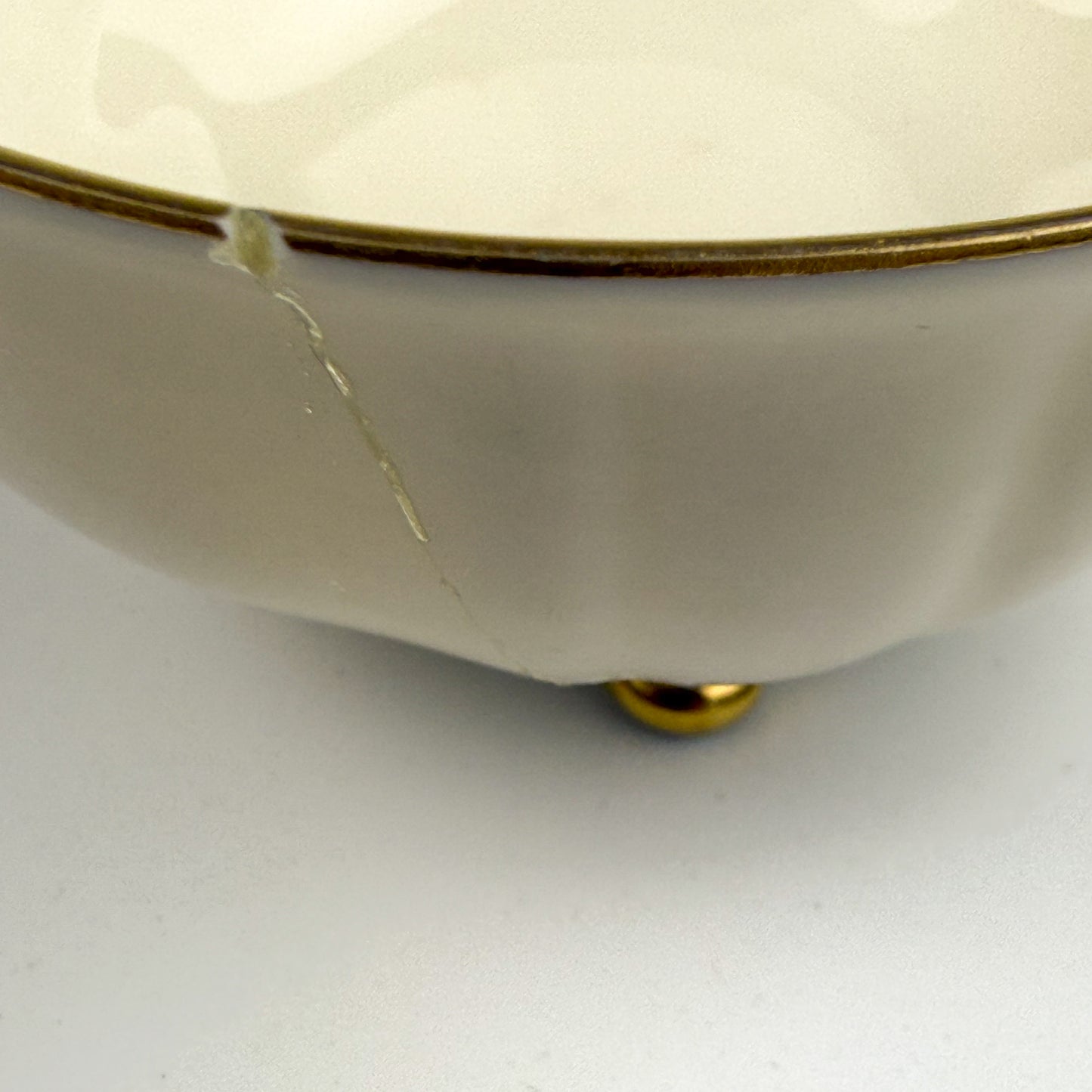 Vintage K&A Krautheim Footed Porcelain Teacups – Selb Bavaria Germany, Gold Trim, 1940s 1950s