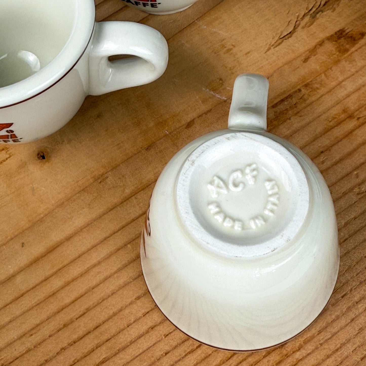Vintage ACF Italy Espresso Cups & Saucers, Set of 4, Rare Z Caffè Logo – Heavy Porcelain