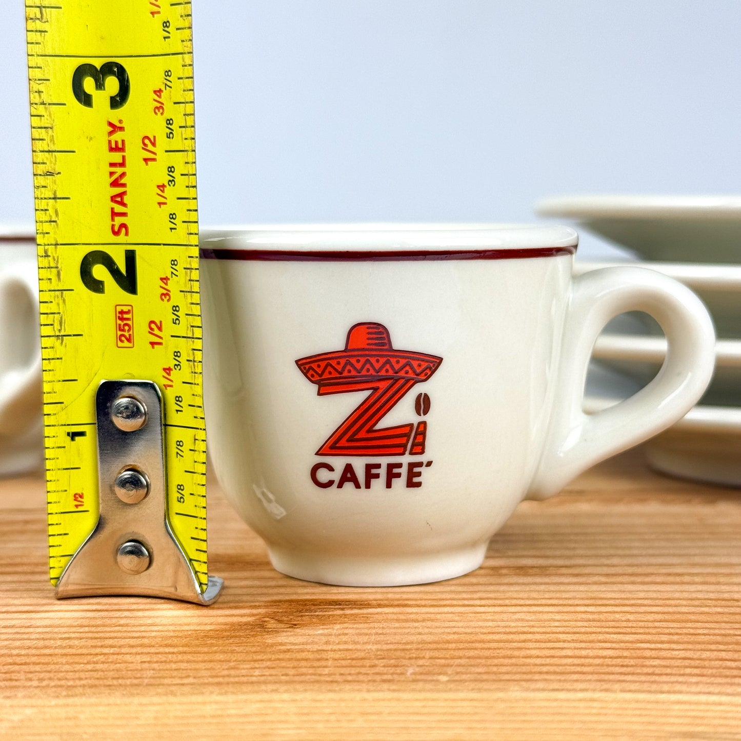 Vintage ACF Italy Espresso Cups & Saucers, Set of 4, Rare Z Caffè Logo – Heavy Porcelain