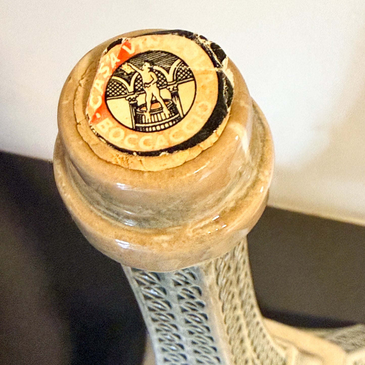 Vintage Italian Ceramic Eiffel Tower Wine Decanter - Boccaccio Pottery, Certaldo - Banfi Imports