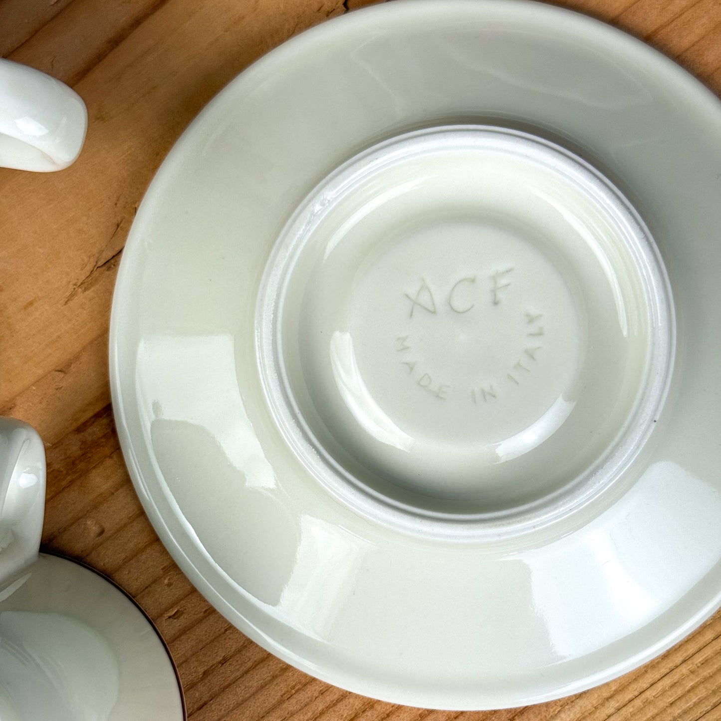 Vintage ACF Italy Espresso Cups & Saucers, Set of 4, Rare Z Caffè Logo – Heavy Porcelain