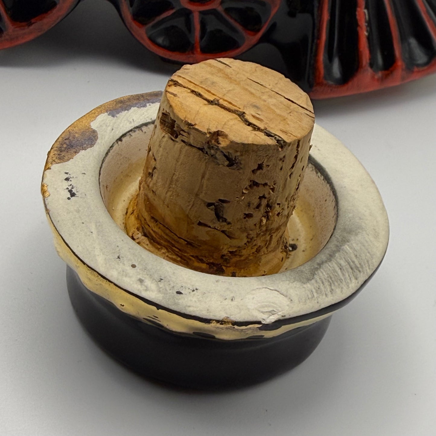 Ezra Brooks Black & Gold Steam Engine Train Decanter - Genuine Heritage China, Circa Late 1960s, Empty