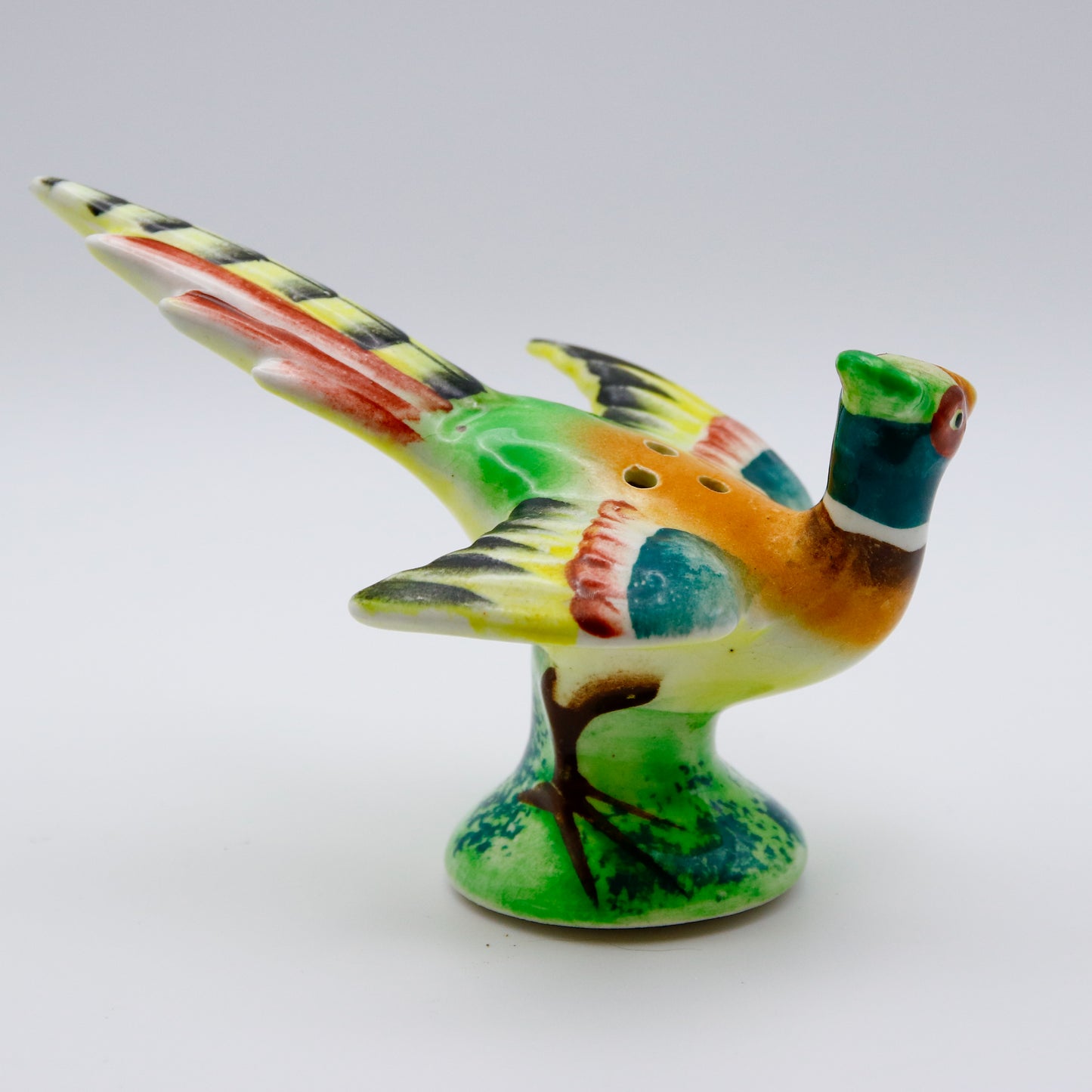 Vintage Japanese Pheasant Salt & Pepper Shakers — Hand-Painted Ceramic Pair, Made in Japan