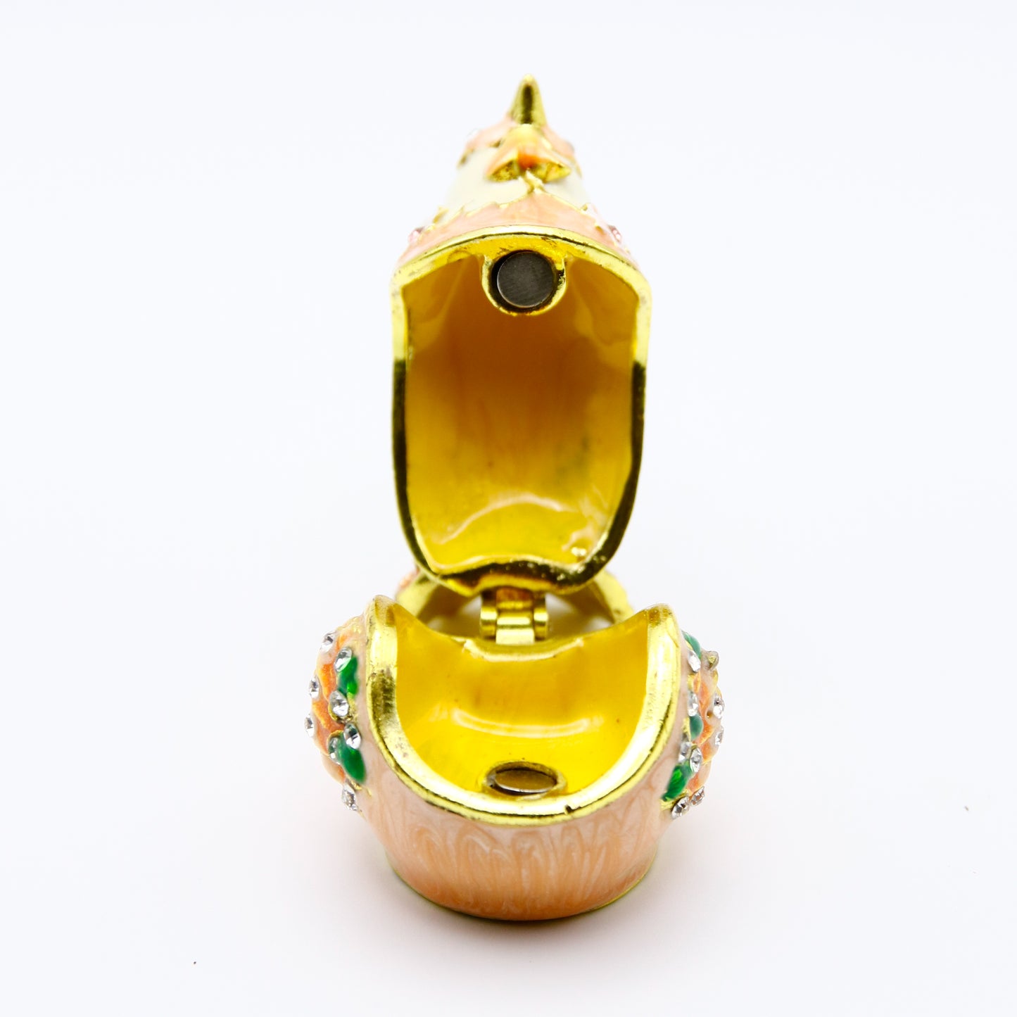 Jeweled Hen Trinket Box — Hand-Painted Enamel & Crystal Figurine Keepsake