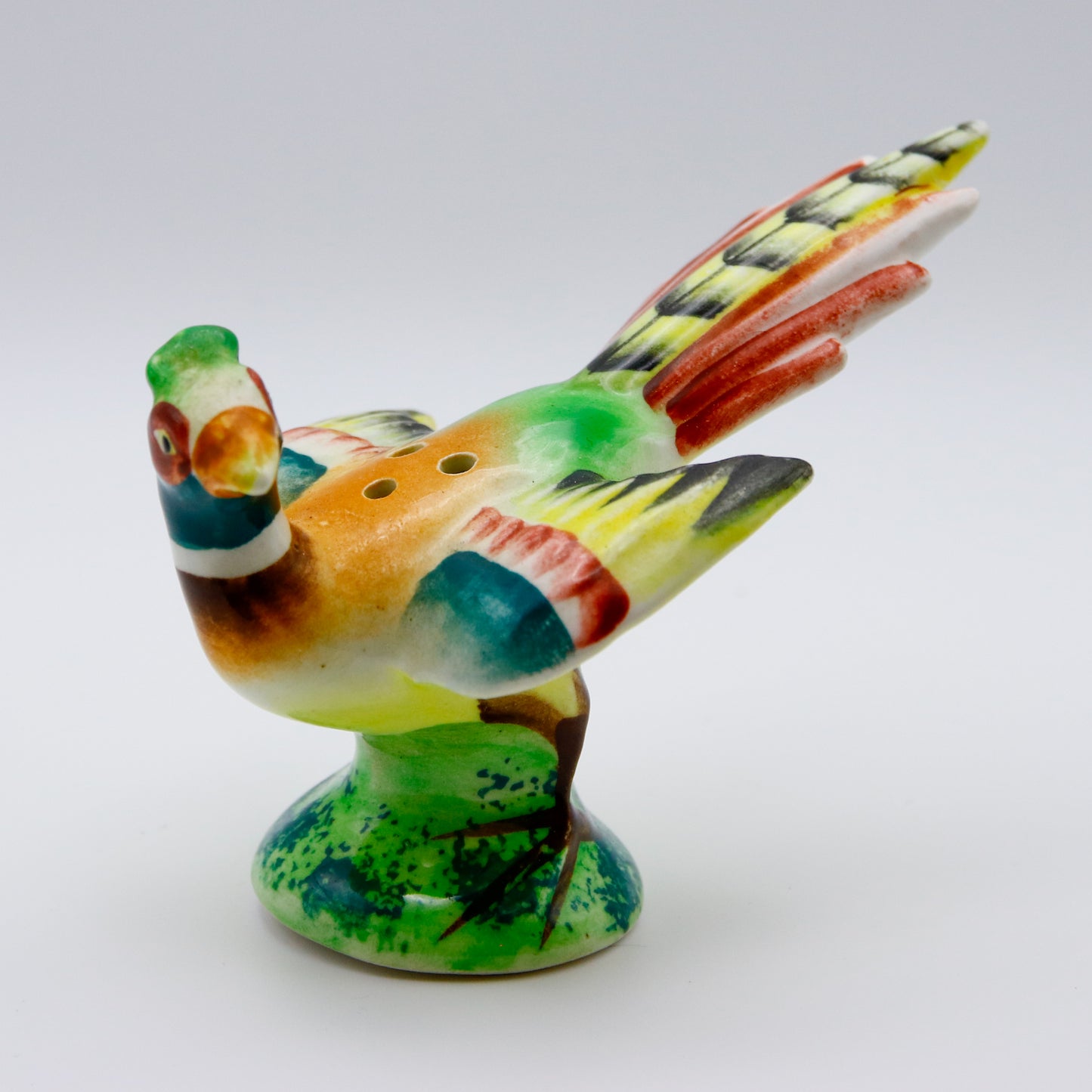 Vintage Japanese Pheasant Salt & Pepper Shakers — Hand-Painted Ceramic Pair, Made in Japan