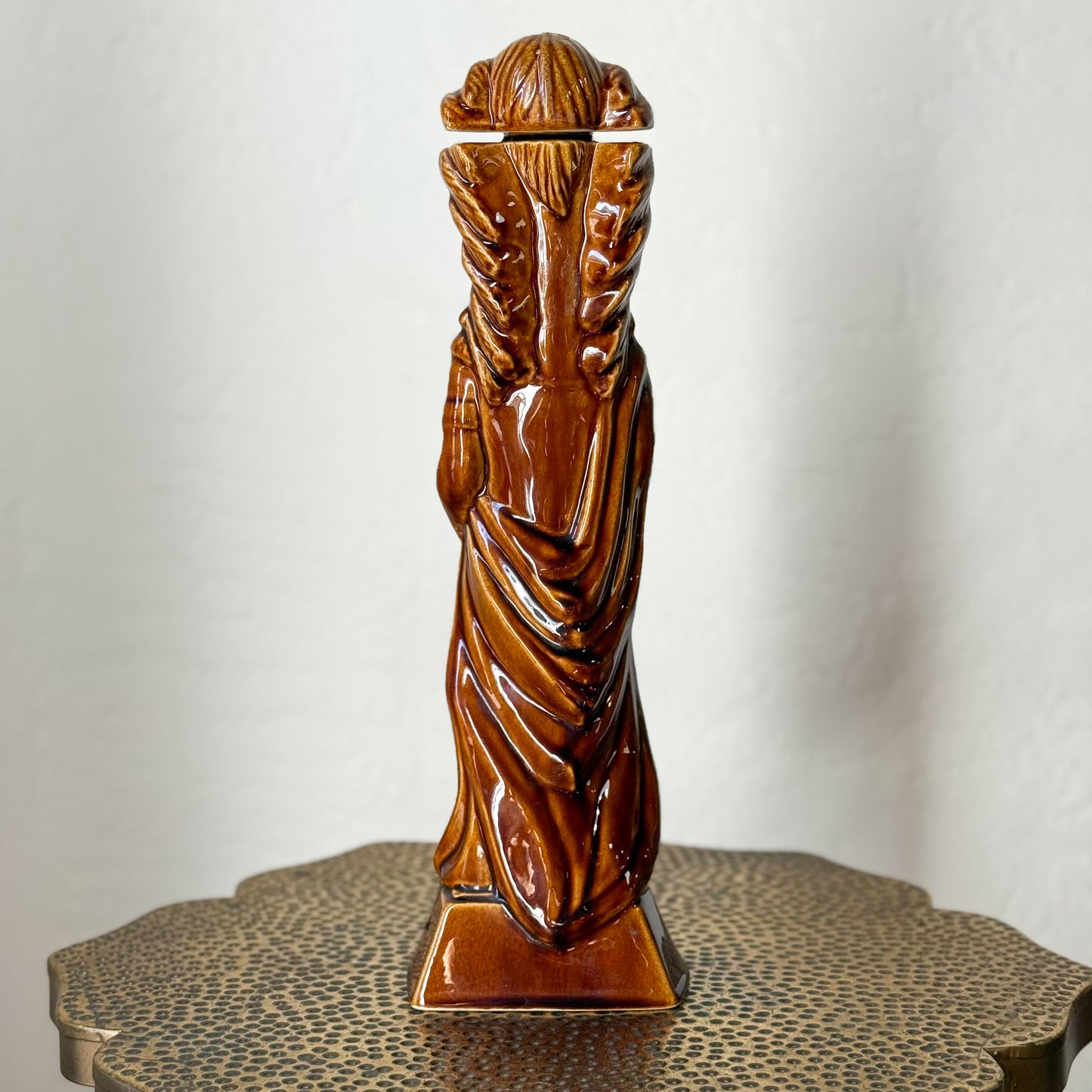 Ezra Brooks Cigar Store Indian Chief Whiskey Decanter Bottle 1968 Vtg 16" Tall